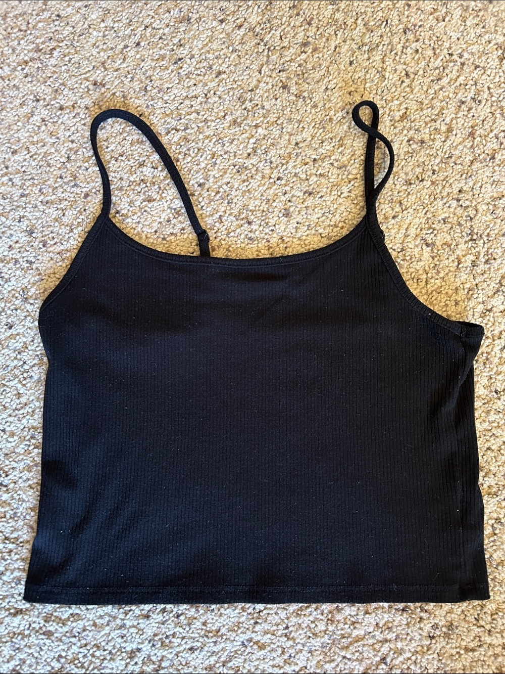 American Eagle Outfitters Black Ribbed Spaghetti Strap Camisole